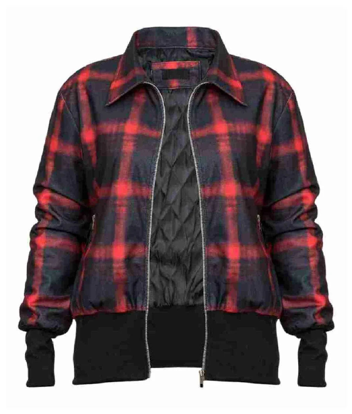 Women Plaid Zipper Jacket