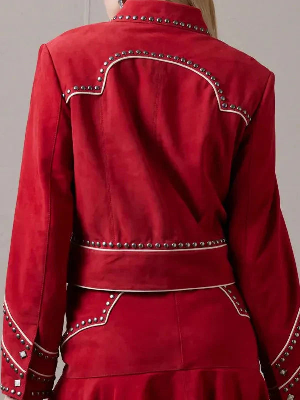 Women Rodeo Done & Dusted Leather Studded Jacket Clanton Jacket