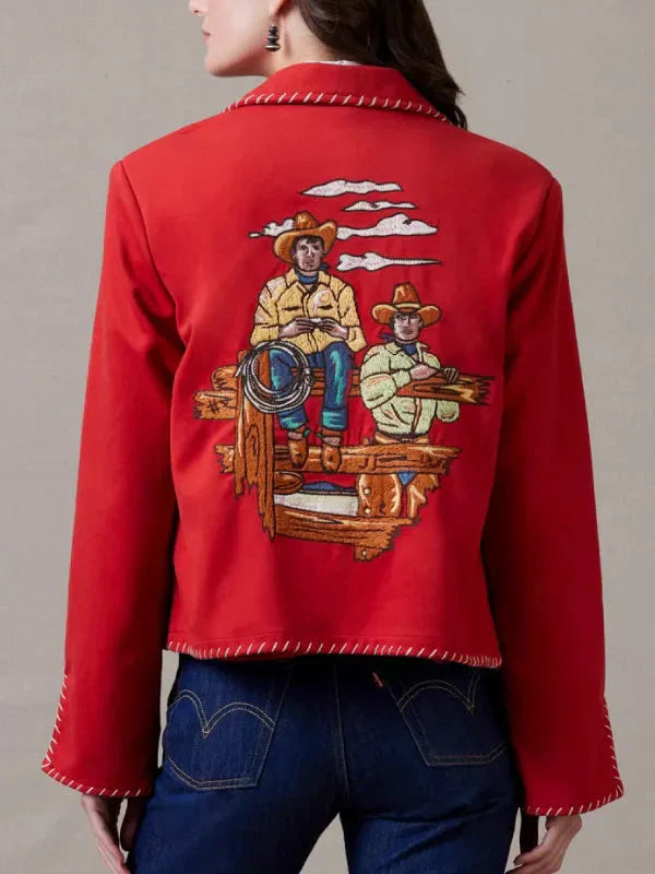 Women Rodeo Stampede Valley Red Jacket Clanton Jacket