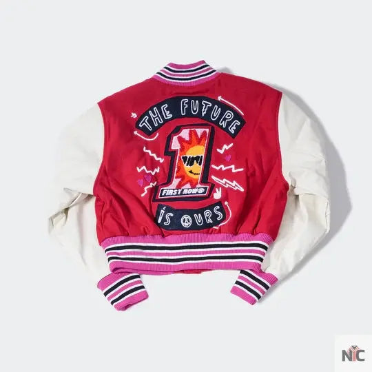 Women’s First Row The Future Is Ours League Red Varsity Jacket Clanton Jacket