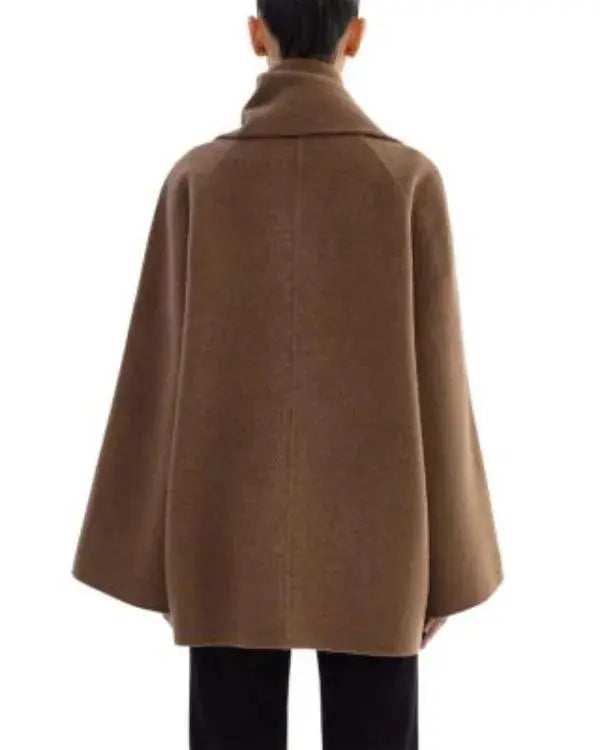 Women’s Brown Woolen Scarf Coat WorthVee