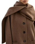 Women’s Brown Woolen Scarf Coat WorthVee
