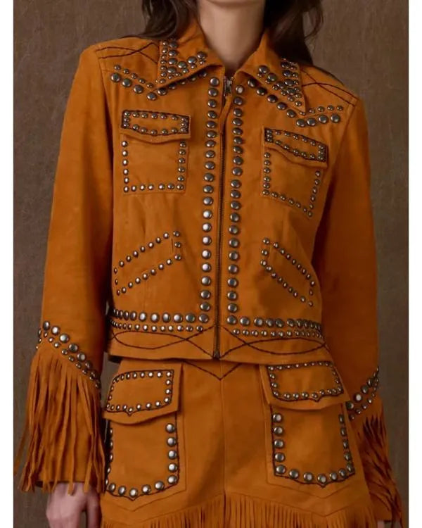 Women’s Fringin Around Suede Studded Jacket