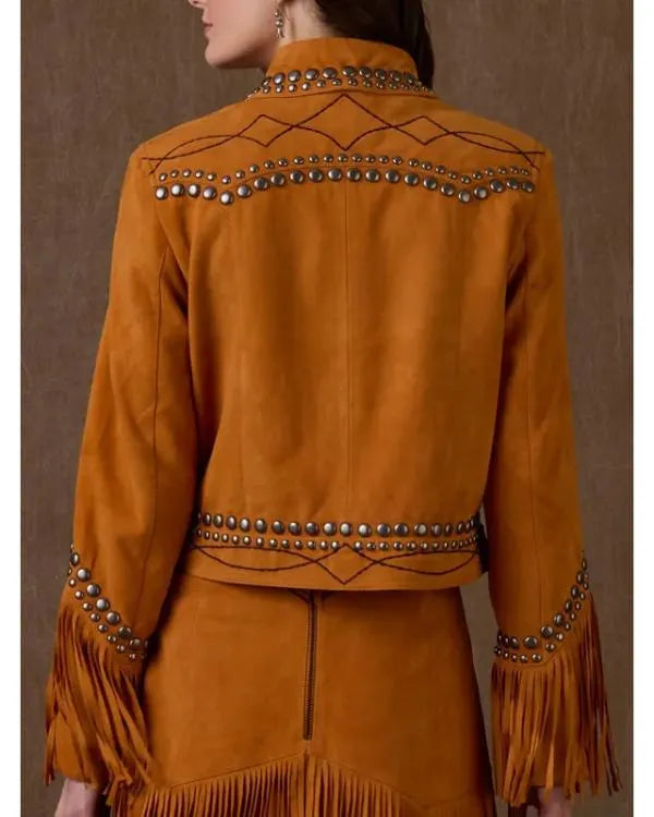 Women’s Fringin Around Suede Studded Jacket