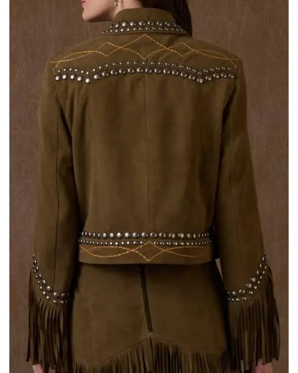 Women’s Fringin Around Suede Studded Jacket