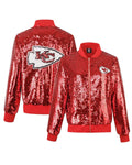 Women’s Kansas City Chiefs Cuce Red Full-Zip Sequin Jacket