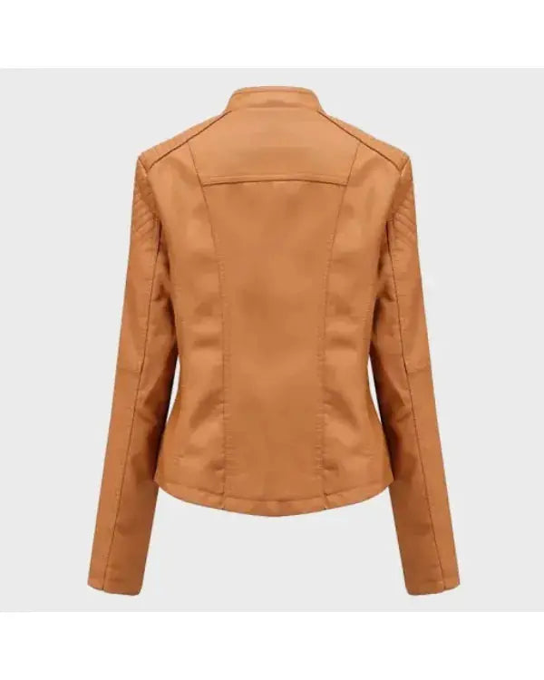 Women’s Tan Brown Blazer Style Leather Jacket WorthVee