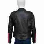 Womens Black and Pink Biker Jacket