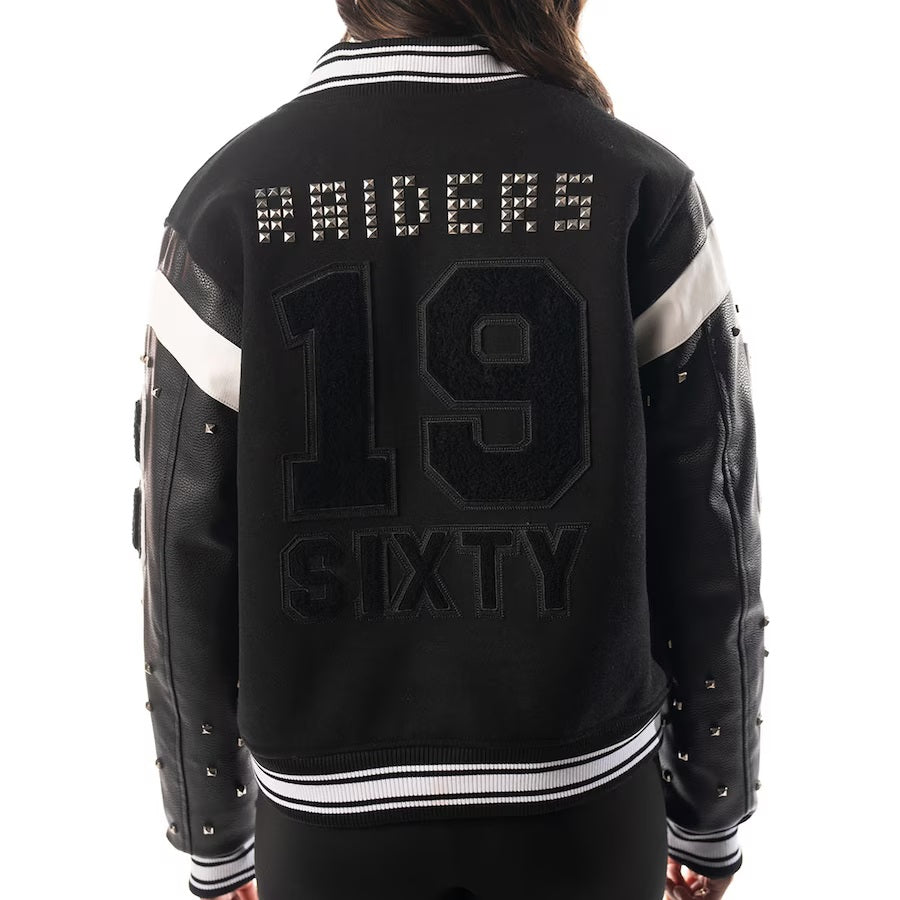 Womens Las Vegas Raiders x The Wild Collective Varsity Jacket WorthVee