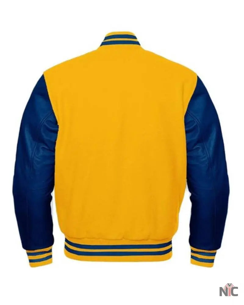 Yellow And Blue Varsity Jacket Clanton Jacket