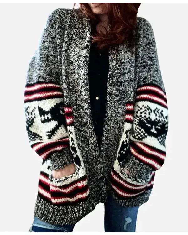 Yellowstone S05 Kelsey Asbille Grey Aztec Print Cardigan WorthVee