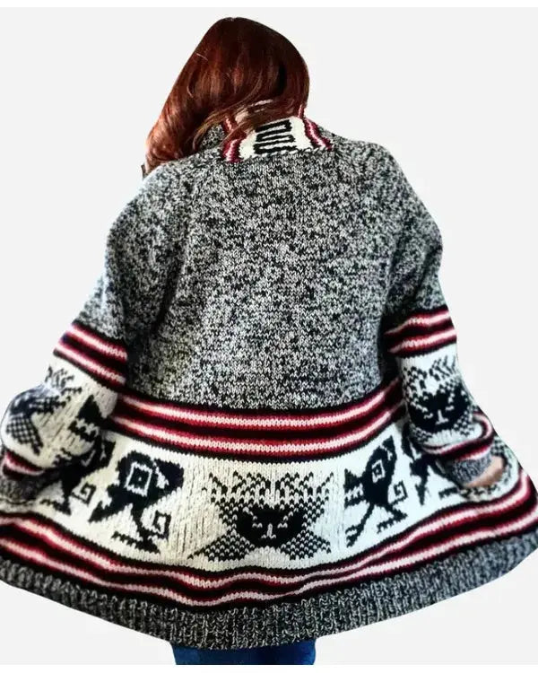Yellowstone S05 Kelsey Asbille Grey Aztec Print Cardigan WorthVee