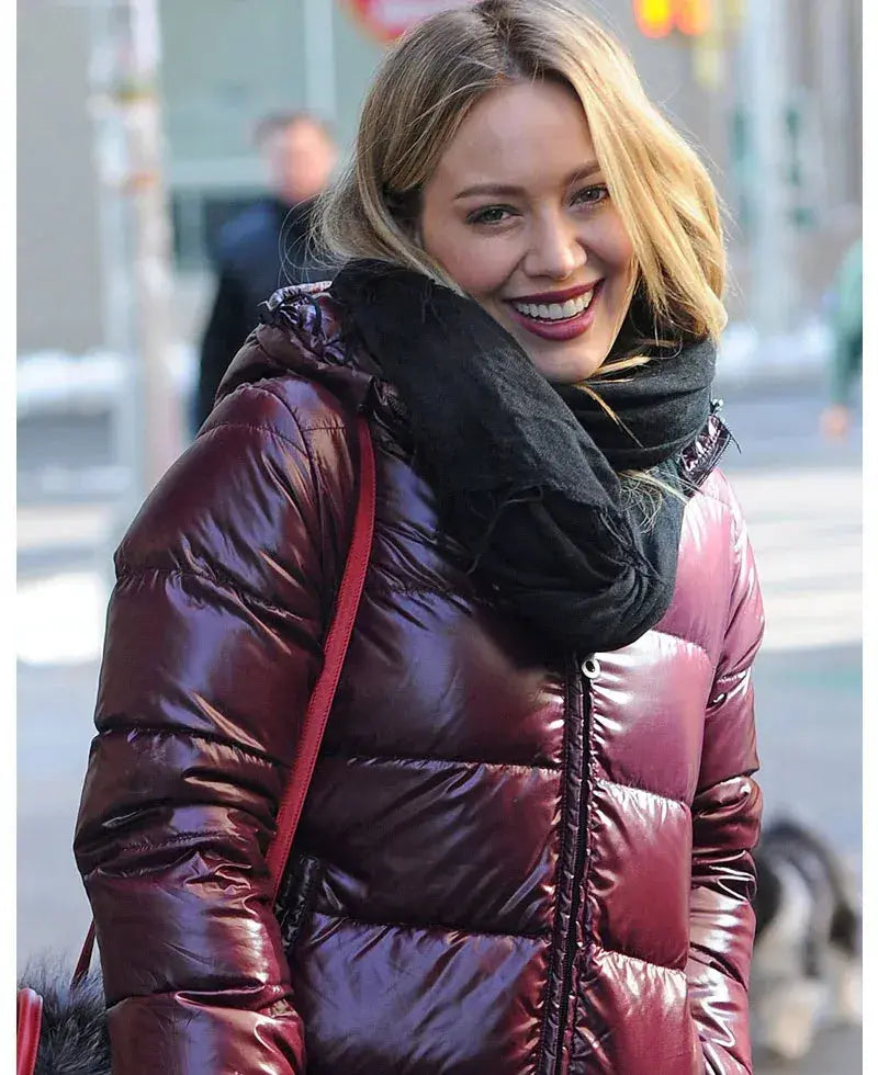 Younger Hilary Duff Puffer Maroon Jacket WorthVee