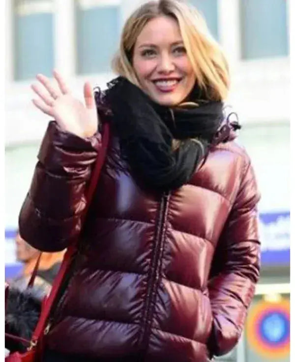 Younger Hilary Duff Puffer Maroon Jacket WorthVee