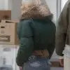 Zara Larsson Up Close Green Puffer Jacket WorthVee