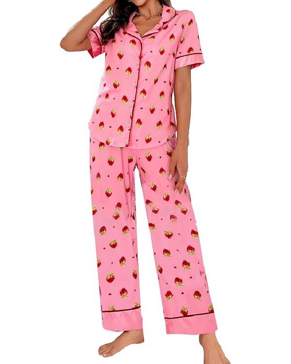 Minding Your Business Clarissa Cozzoni Strawberry Printed Pajama