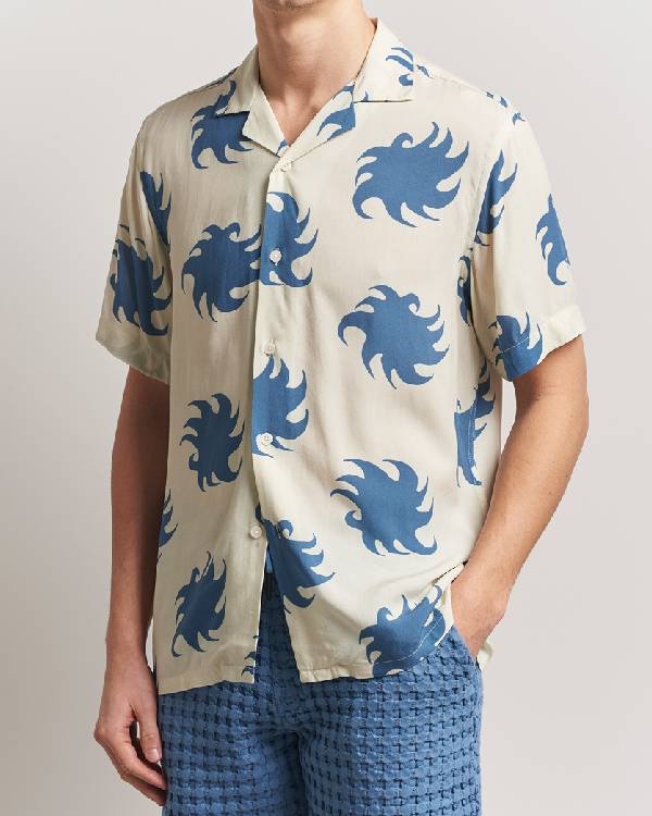 Made in Chelsea S30 White & Blue Sun Print Shirt