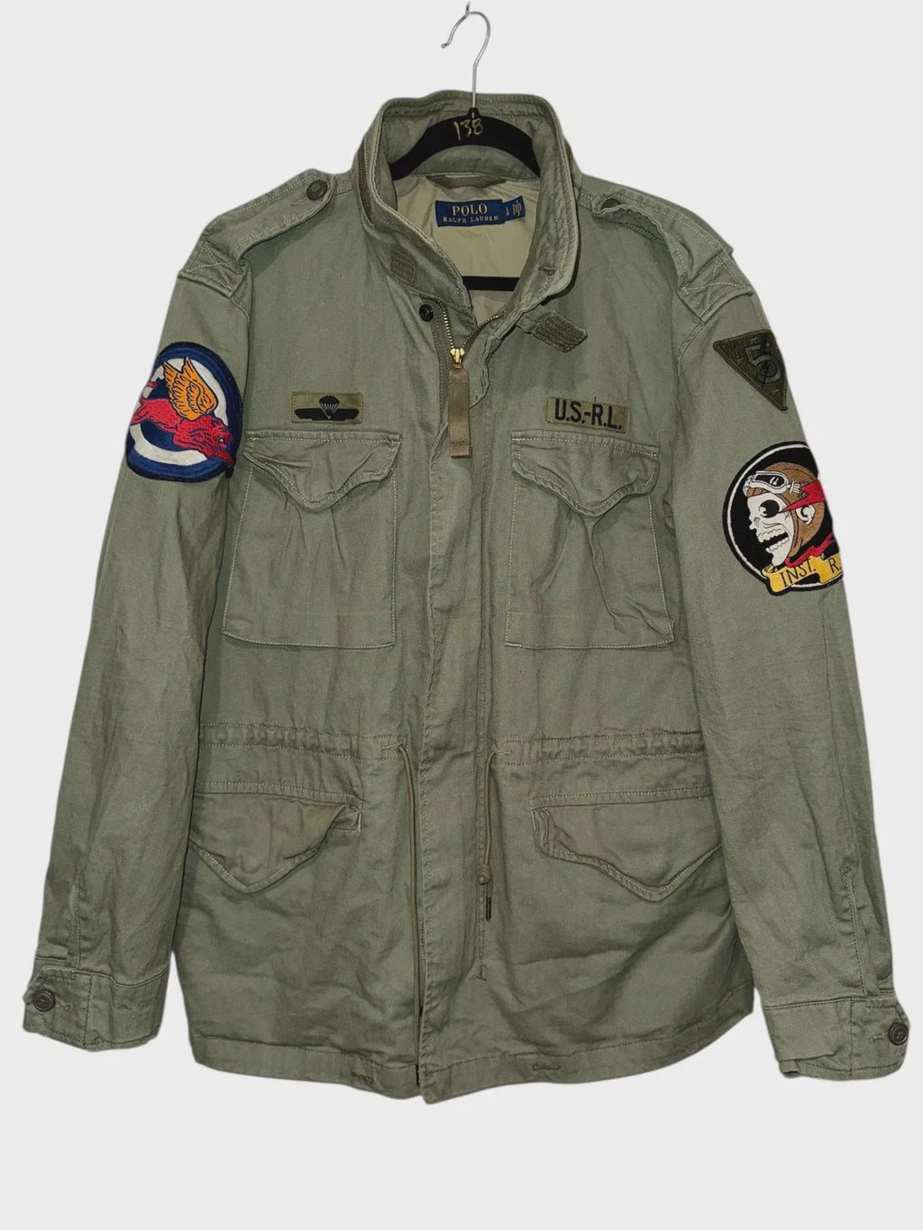 Polo Ralph Lauren M-65 Combat Jacket US-RL Military Army Patch Field WorthVee