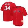 Men's Boston Red Sox David Ortiz Mitchell & Ness Red Big & Tall Cooperstown Collection Batting Practice Replica Jersey Kansas Jacket