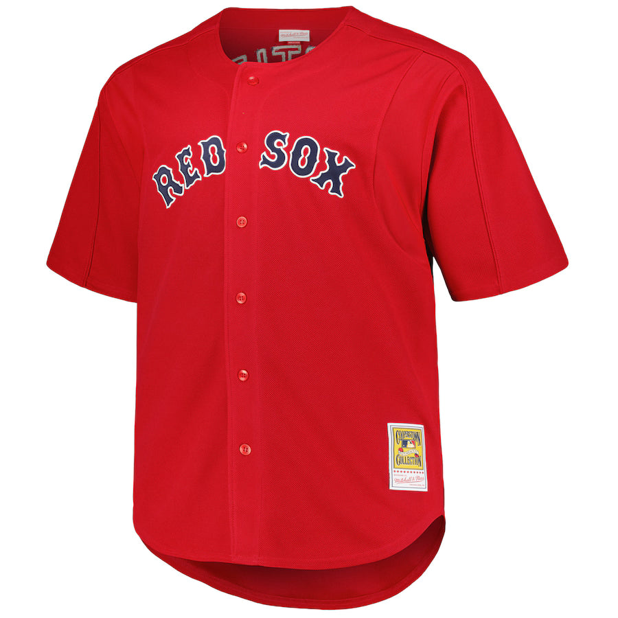 Men's Boston Red Sox David Ortiz Mitchell & Ness Red Big & Tall Cooperstown Collection Batting Practice Replica Jersey Kansas Jacket