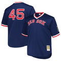 Men's Boston Red Sox Pedro Martinez Mitchell & Ness Navy 1999 Cooperstown Collection Mesh Pullover Jersey Kansas Jacket