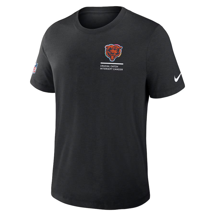 Chicago Bears Nike Black 2025 NFL Crucial Catch Tri-Blend Dri-FIT T-Shirt Trendy Layer