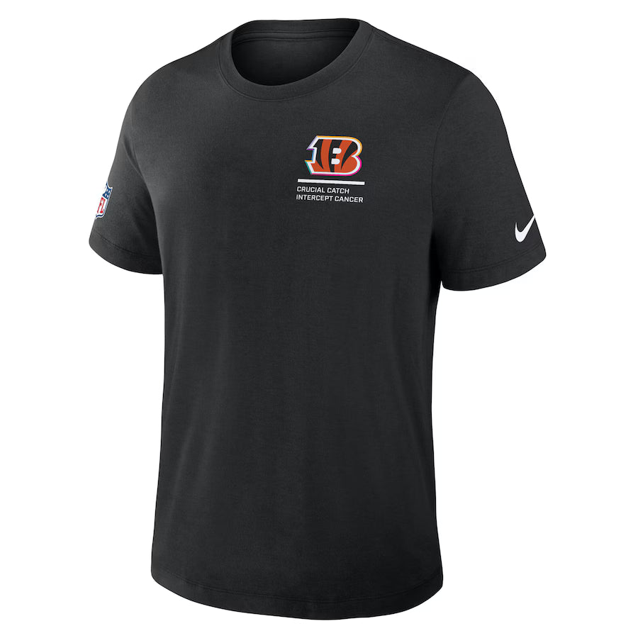 Cincinnati Bengals Nike Black 2025 NFL Crucial Catch Tri-Blend Dri-FIT T-Shirt Trendy Layer