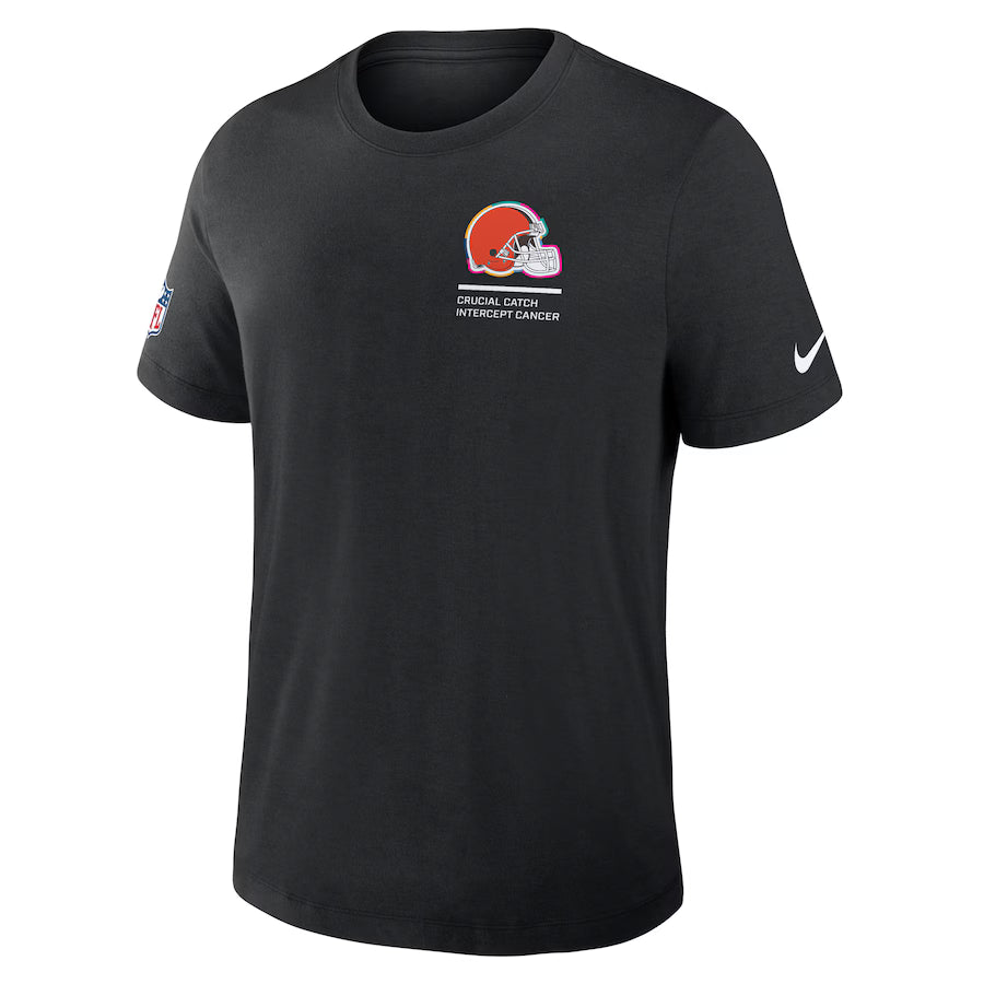 Cleveland Browns Nike Black 2025 NFL Crucial Catch Tri-Blend Dri-FIT T-Shirt Trendy Layer