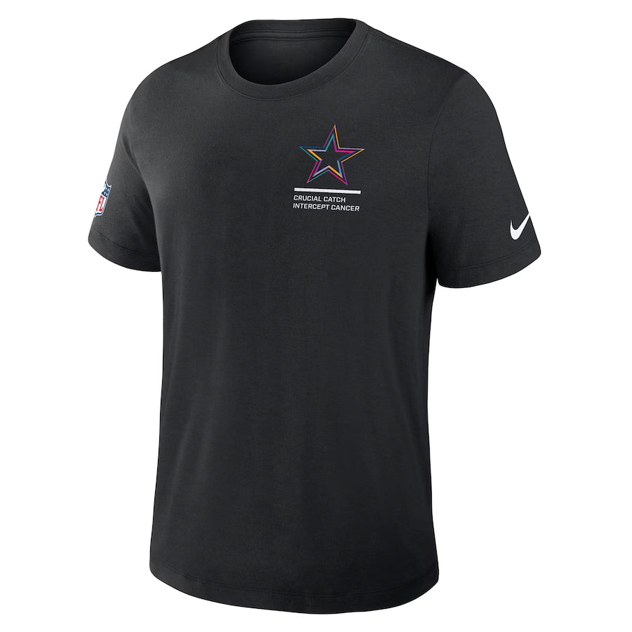 Dallas Cowboys Nike Black 2025 NFL Crucial Catch Tri-Blend Dri-FIT T-Shirt Trendy Layer