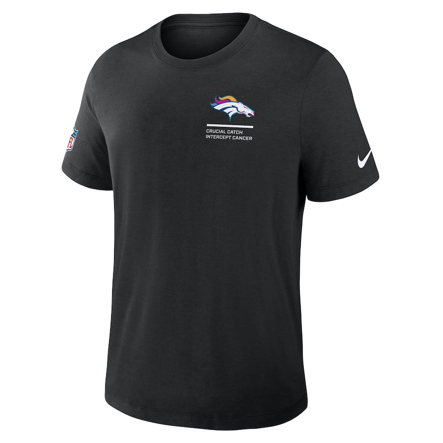 Denver Broncos Nike Black 2025 NFL Crucial Catch Tri-Blend Dri-FIT T-Shirt Trendy Layer