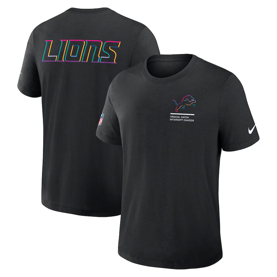 Detroit Lions Nike Black 2025 NFL Crucial Catch Tri-Blend Dri-FIT T-Shirt Trendy Layer