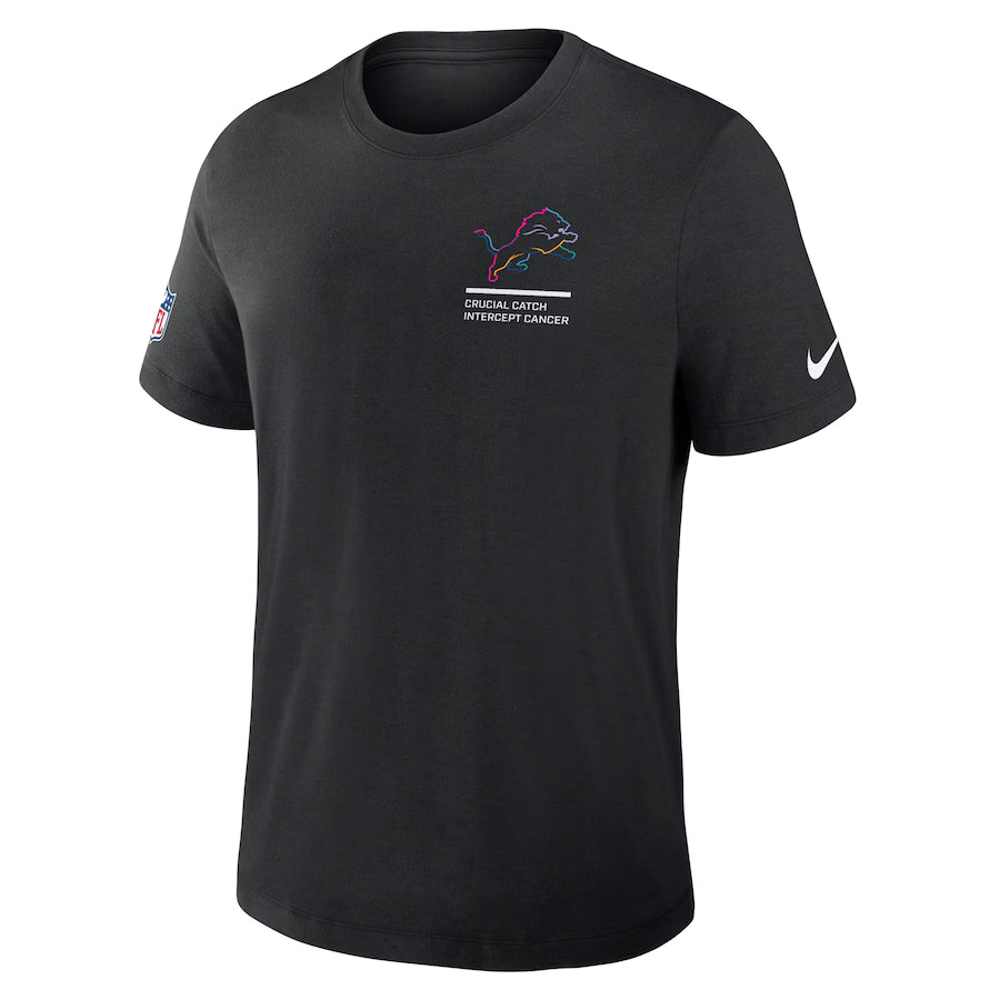 Detroit Lions Nike Black 2025 NFL Crucial Catch Tri-Blend Dri-FIT T-Shirt Trendy Layer
