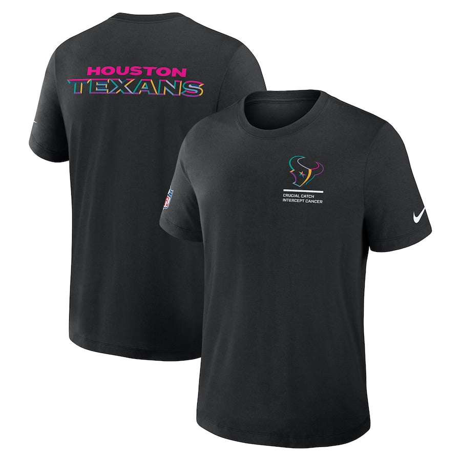 Houston Texans Nike Black 2025 NFL Crucial Catch Tri-Blend Dri-FIT T-Shirt Trendy Layer