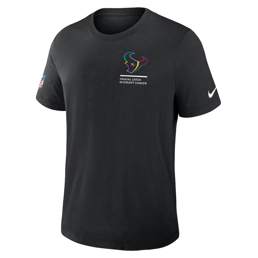 Houston Texans Nike Black 2025 NFL Crucial Catch Tri-Blend Dri-FIT T-Shirt Trendy Layer