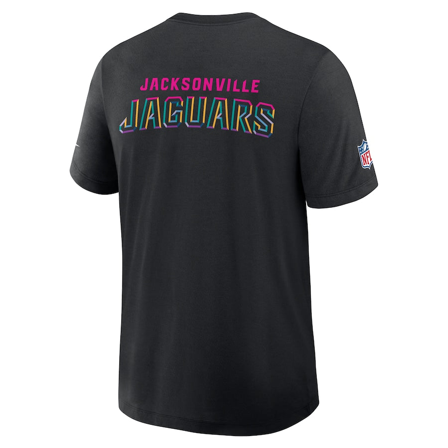 Jacksonville Jaguars Nike Black 2025 NFL Crucial Catch Tri-Blend Dri-FIT T-Shirt Trendy Layer