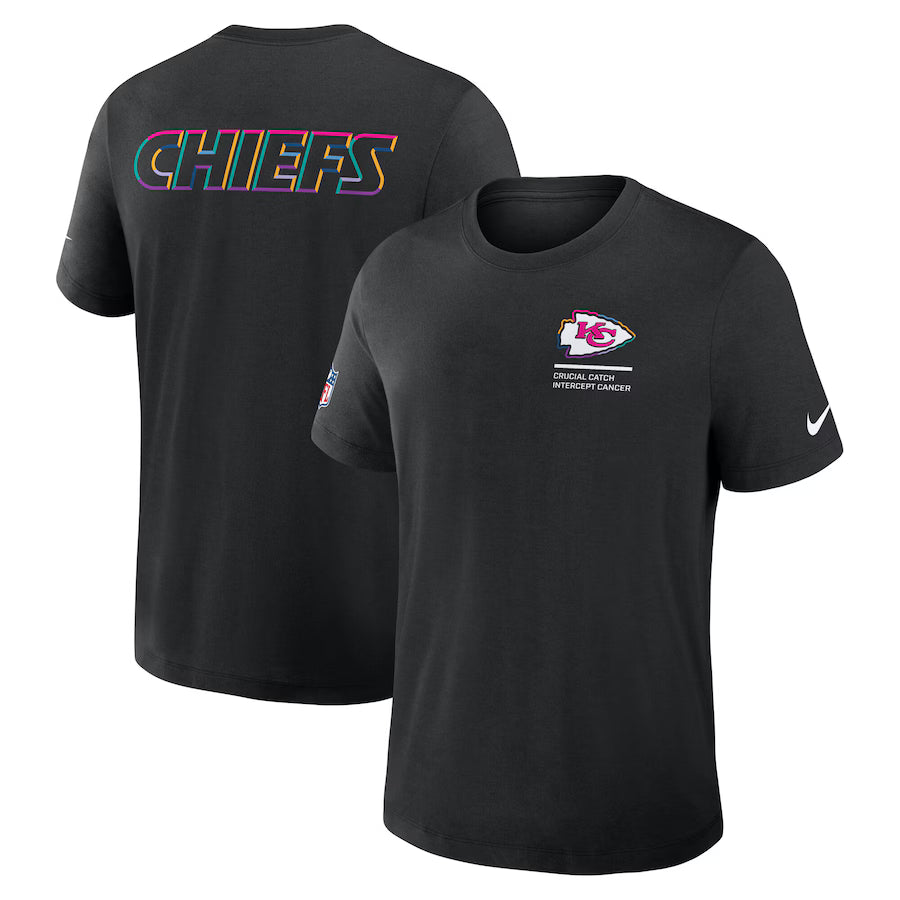 Kansas City Chiefs Nike Black 2025 NFL Crucial Catch Tri-Blend Dri-FIT T-Shirt Trendy Layer