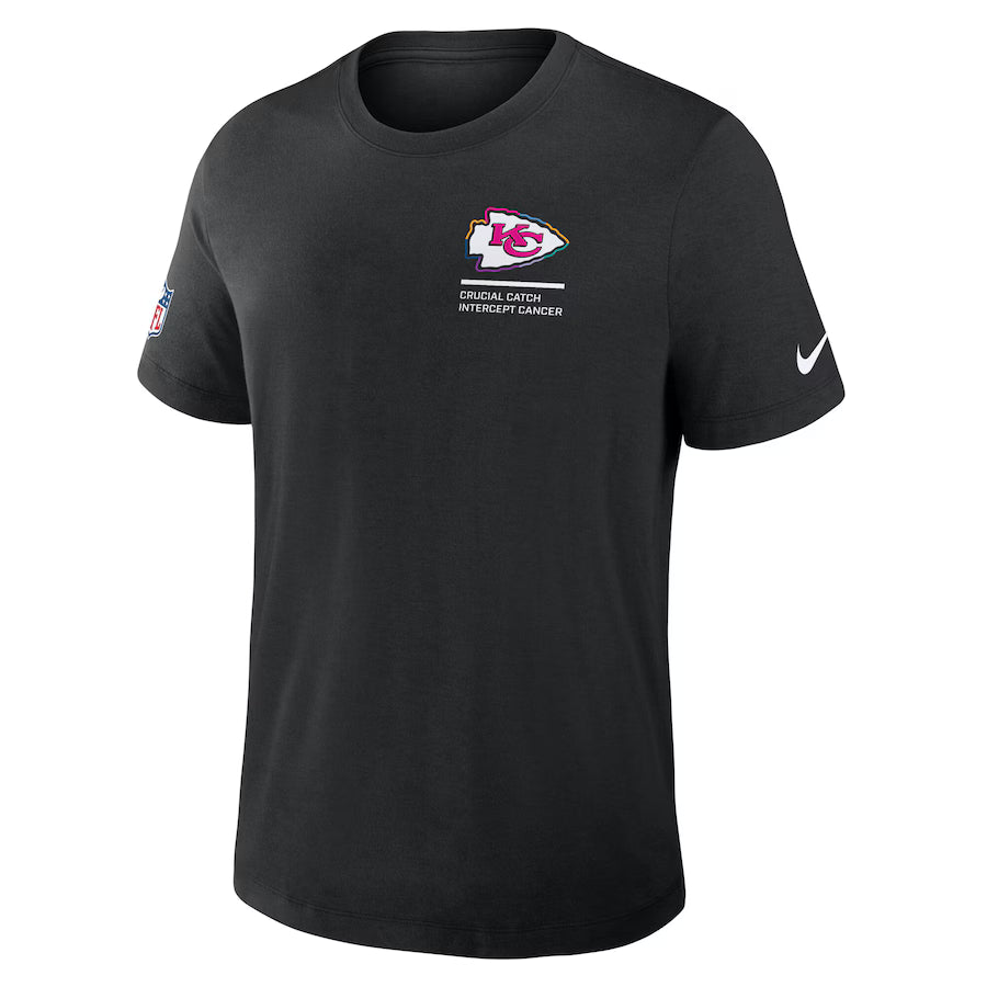 Kansas City Chiefs Nike Black 2025 NFL Crucial Catch Tri-Blend Dri-FIT T-Shirt Trendy Layer