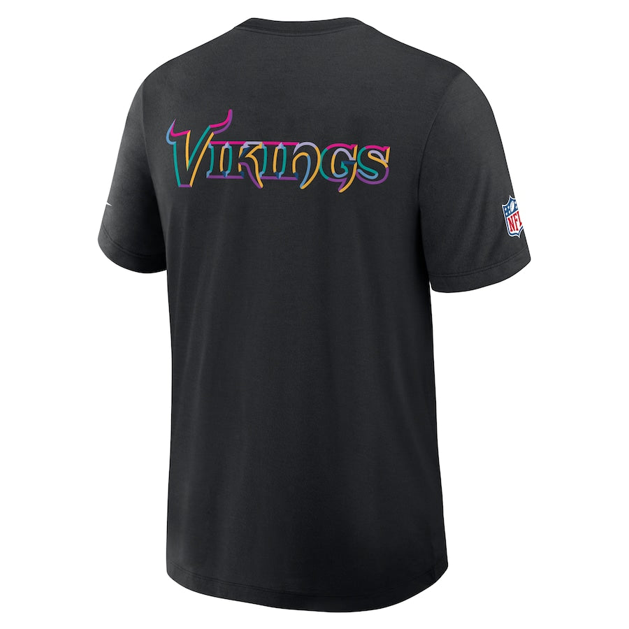 Minnesota Vikings Nike Black 2025 NFL Crucial Catch Tri-Blend Dri-FIT T-Shirt Trendy Layer