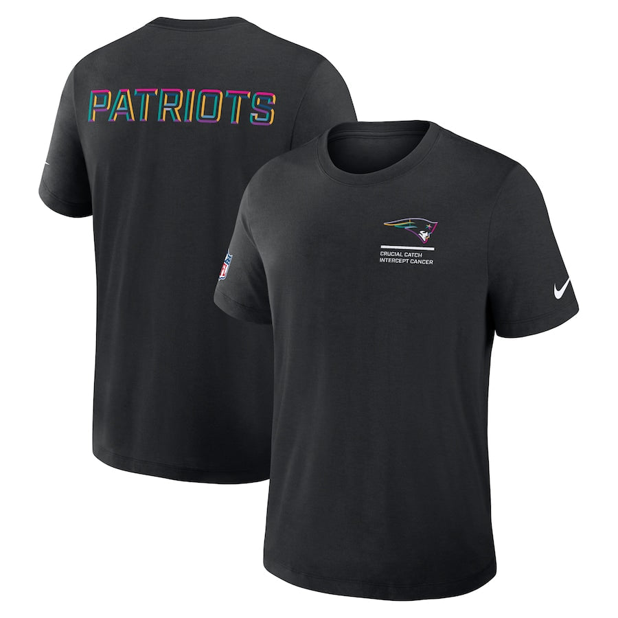 New England Patriots Nike Black 2025 NFL Crucial Catch Tri-Blend Dri-FIT T-Shirt Trendy Layer