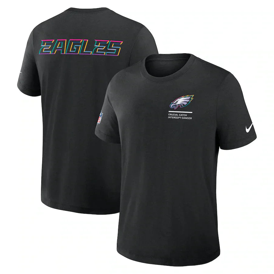 Philadelphia Eagles Nike Black 2025 NFL Crucial Catch Tri-Blend Dri-FIT T-Shirt Trendy Layer