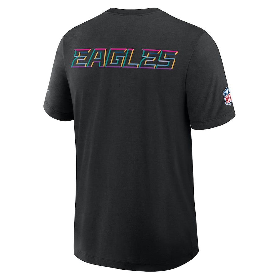 Philadelphia Eagles Nike Black 2025 NFL Crucial Catch Tri-Blend Dri-FIT T-Shirt Trendy Layer