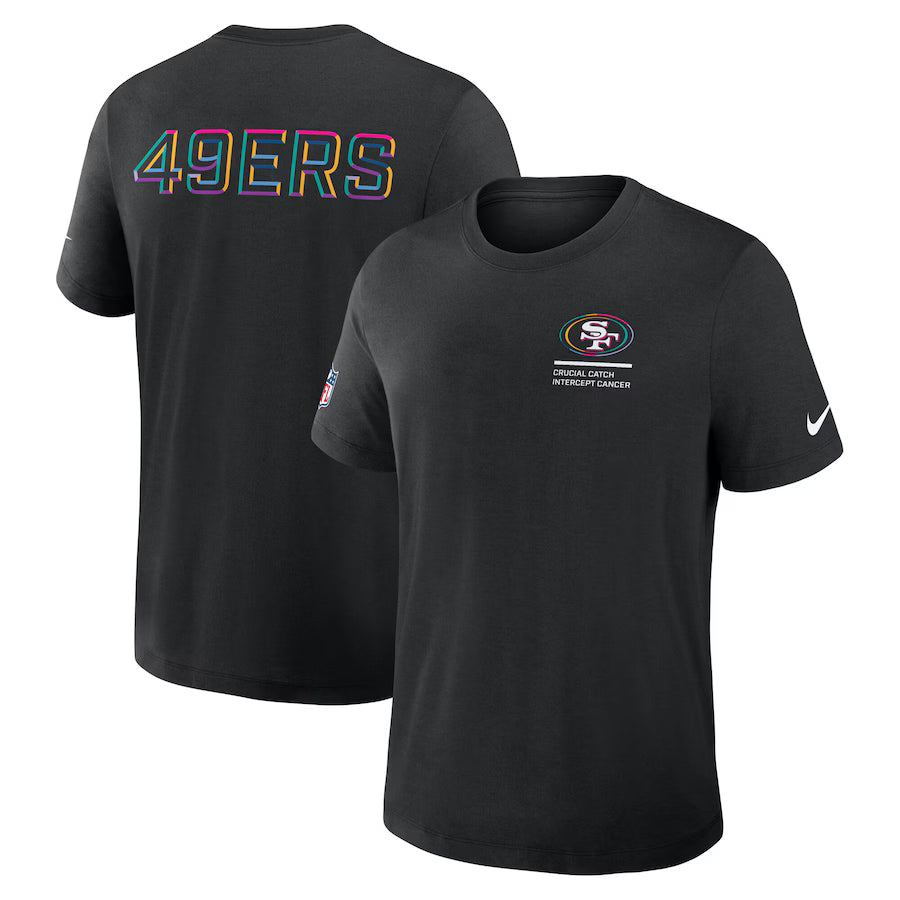 San Francisco 49ers Nike Black 2025 NFL Crucial Catch Tri-Blend Dri-FIT T-Shirt Trendy Layer