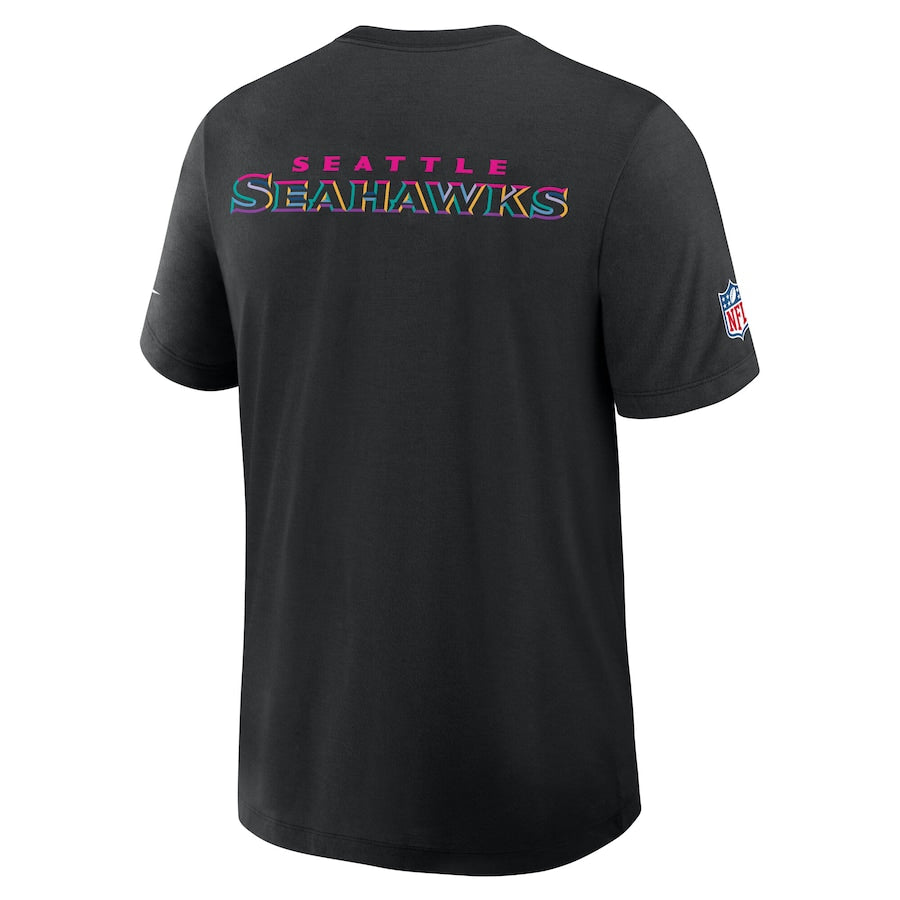 Seattle Seahawks Nike Black 2025 NFL Crucial Catch Tri-Blend Dri-FIT T-Shirt Trendy Layer