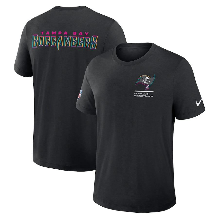 Tampa Bay Buccaneers Nike Black 2025 NFL Crucial Catch Tri-Blend Dri-FIT T-Shirt Trendy Layer