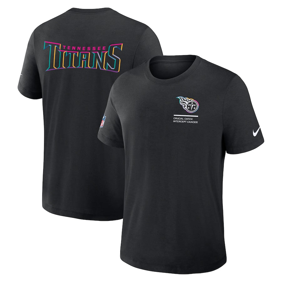 Tennessee Titans Nike Black 2025 NFL Crucial Catch Tri-Blend Dri-FIT T-Shirt Trendy Layer
