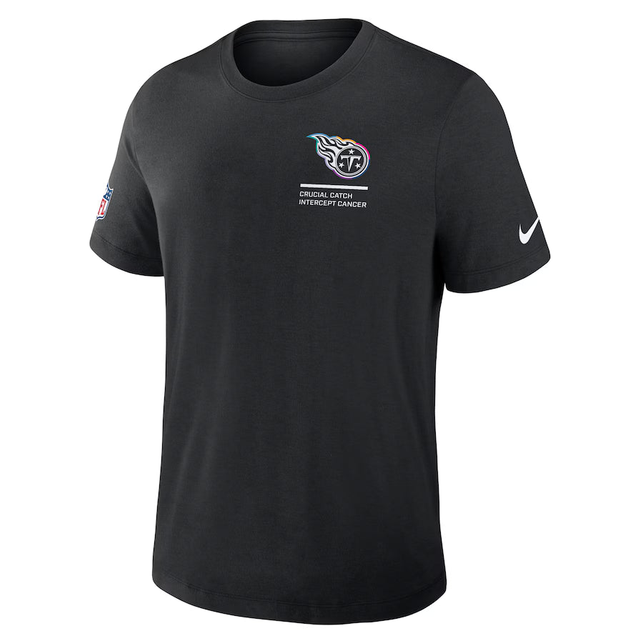 Tennessee Titans Nike Black 2025 NFL Crucial Catch Tri-Blend Dri-FIT T-Shirt Trendy Layer