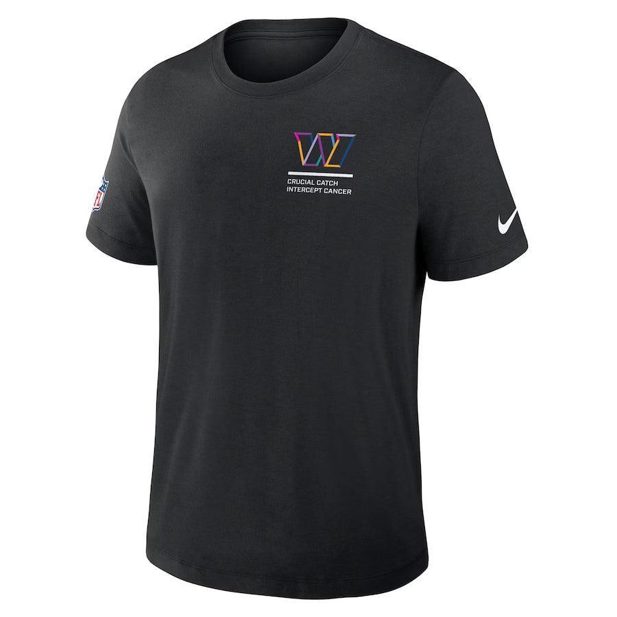 Washington Commanders Nike Black 2025 NFL Crucial Catch Tri-Blend Dri-FIT T-Shirt Trendy Layer