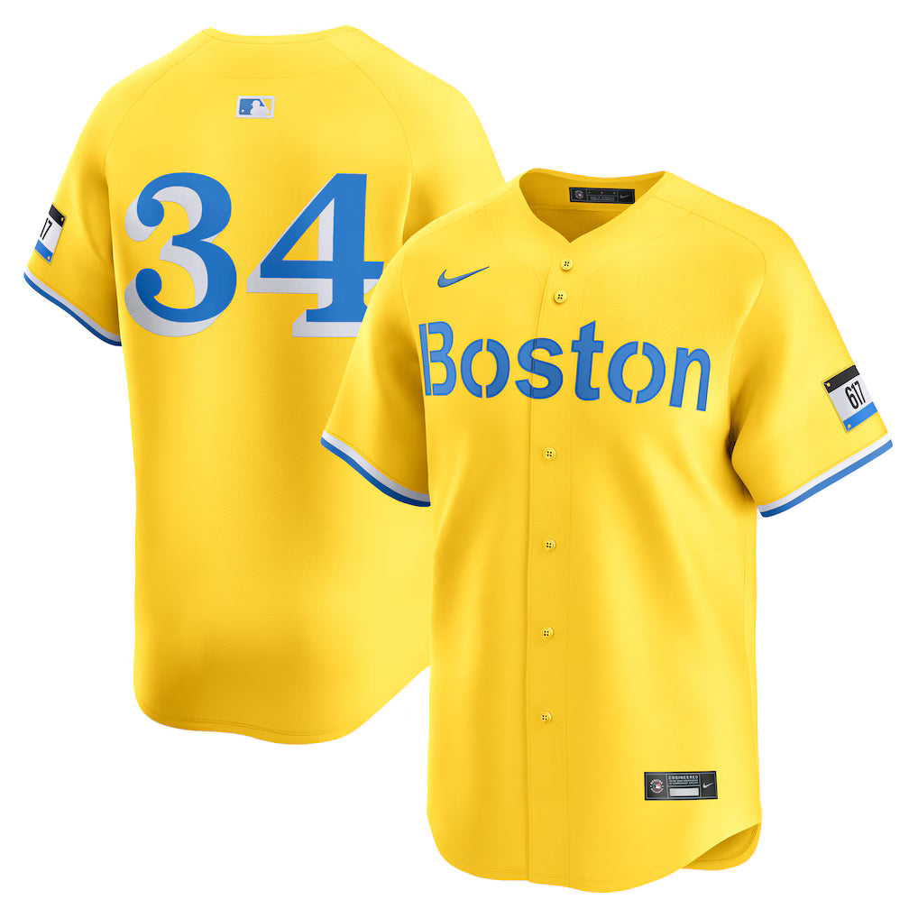 Men's Boston Red Sox David Ortiz Nike Gold City Connect Retired Player Jersey Kansas Jacket