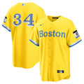 Men's Boston Red Sox David Ortiz Nike Gold Retired Player City Connect Replica Jersey Kansas Jacket