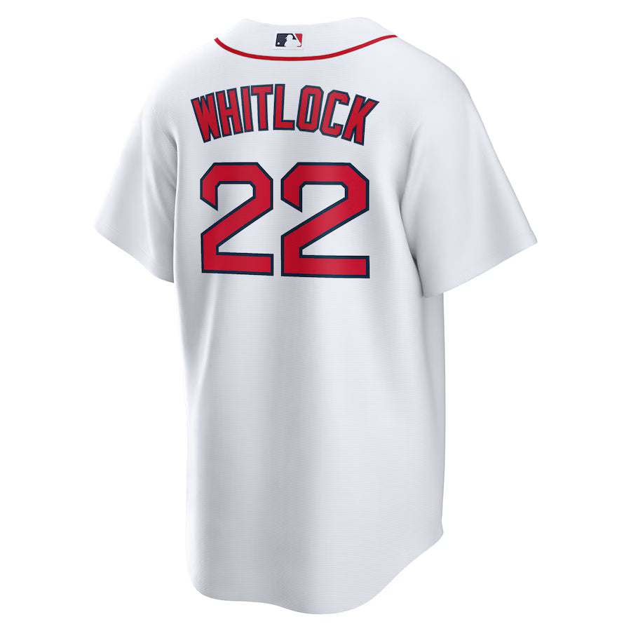 Men's Boston Red Sox Garrett Whitlock Nike White Home Replica Jersey Kansas Jacket